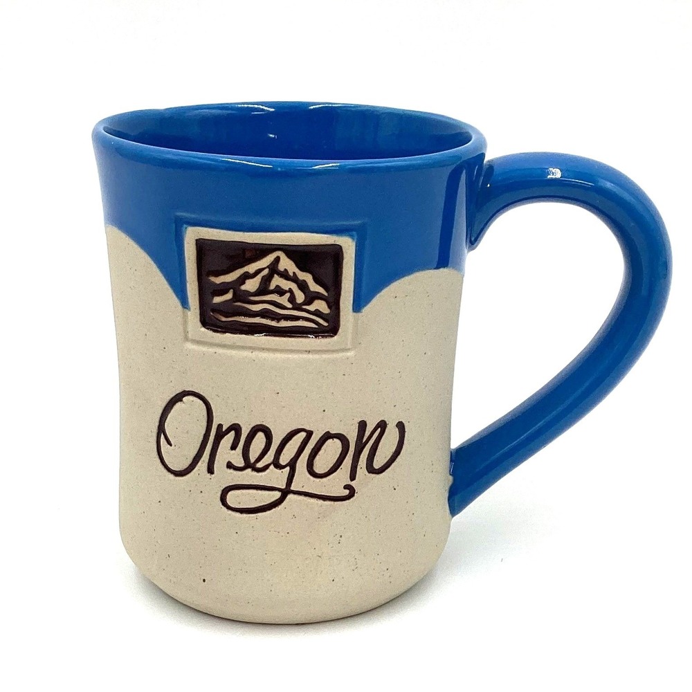Oregon Mountain Landscape Souvenir Ceramic Coffee Mug Blue Top